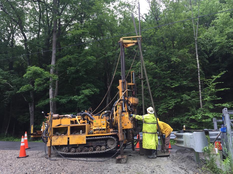 West Oxbow Road test borings for bridge replacement, Charlemont, Massachusetts.